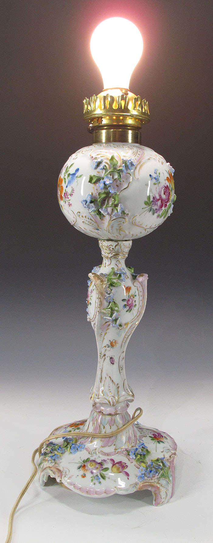 Antique c 1899 German Carl Thieme Dresden Meissen Era Porcelain Table