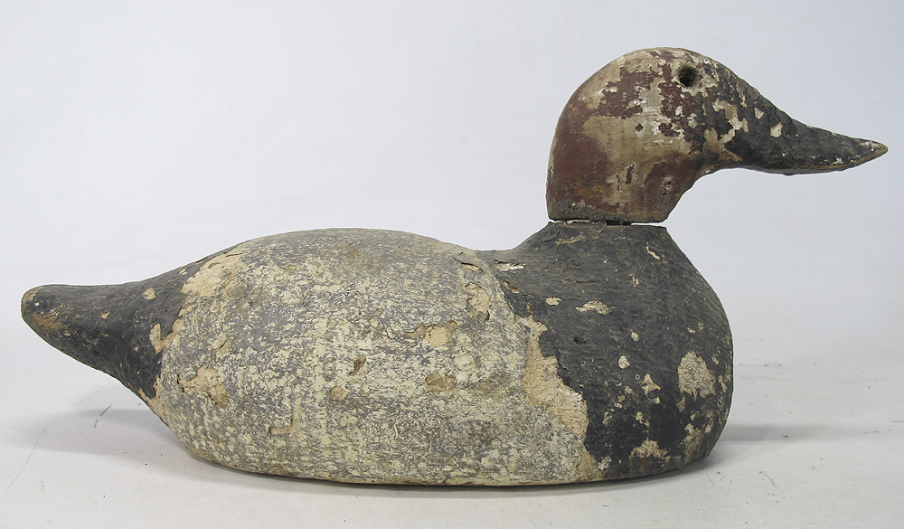 Antique Hand Painted Factory Wooden Canvasback Drake Duck Decoy WORKED