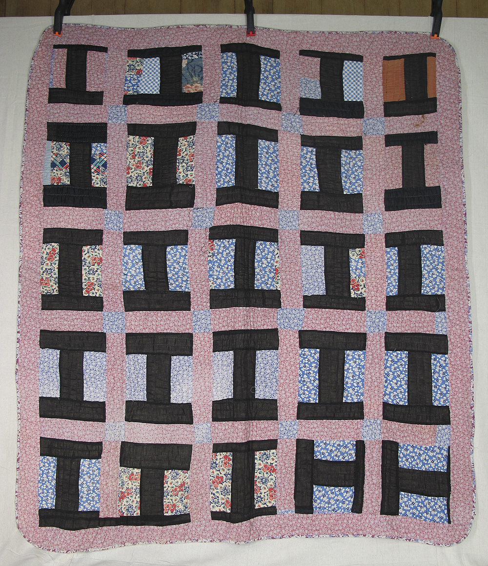 Antique Early 1900s Primitive Hand Pieced H Pattern Quilt Blanket 62''by67'' yqz eBay